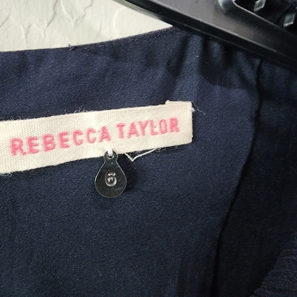 Rebecca Taylor Navy Ruffle Dress Silk Blend - Picture 4 of 5